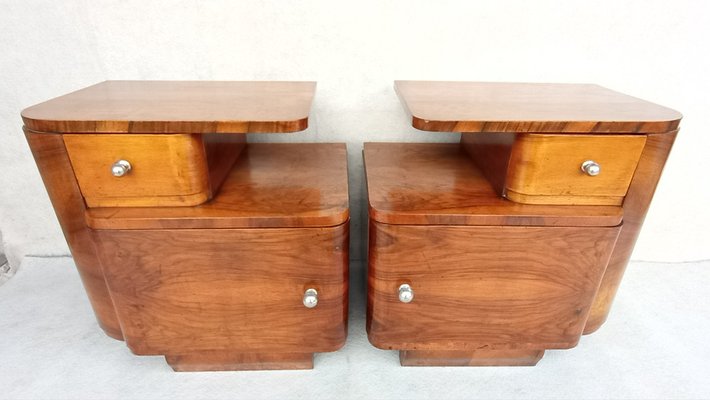 Bedside Tables by Jindřich Halabala for Up Závody, 1940s, Set of 2-VIC-1811236