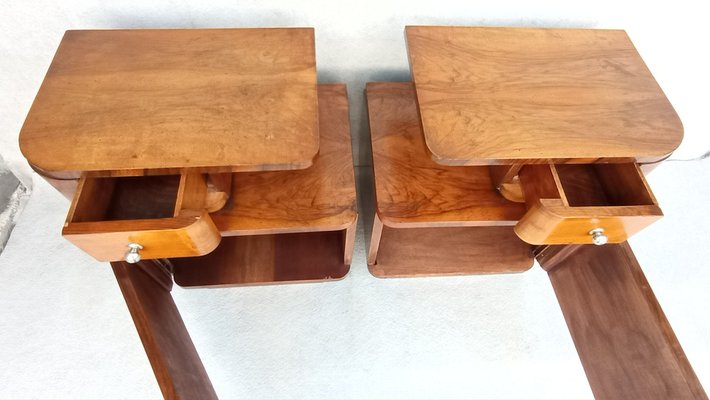 Bedside Tables by Jindřich Halabala for Up Závody, 1940s, Set of 2-VIC-1811236