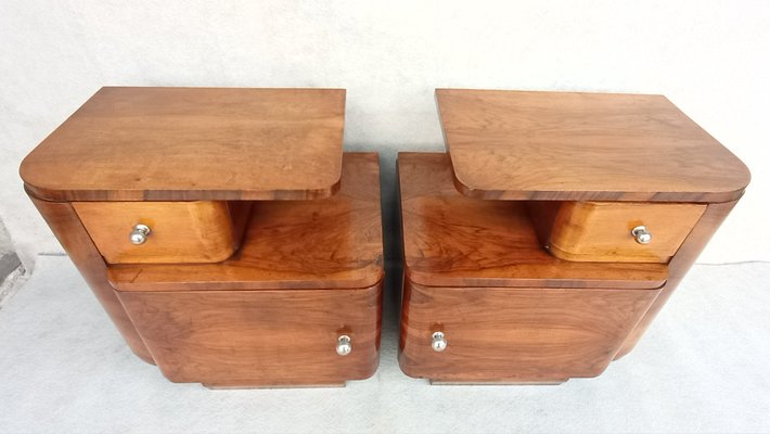 Bedside Tables by Jindřich Halabala for Up Závody, 1940s, Set of 2-VIC-1811236