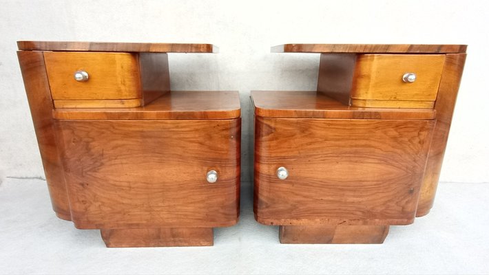 Bedside Tables by Jindřich Halabala for Up Závody, 1940s, Set of 2-VIC-1811236