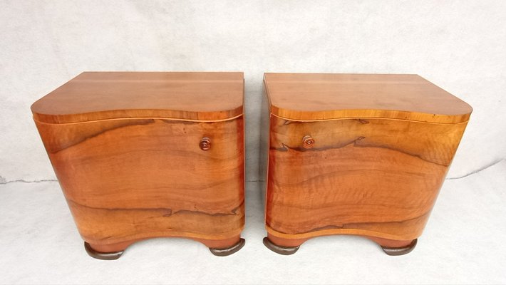 Bedside Tables by Jindrich Halabala for Up Závody, 1950s, Set of 2-VIC-2043030