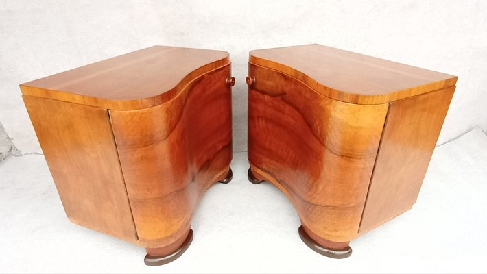 Bedside Tables by Jindrich Halabala for Up Závody, 1950s, Set of 2-VIC-2043030