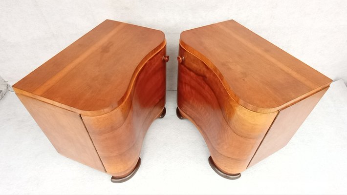 Bedside Tables by Jindrich Halabala for Up Závody, 1950s, Set of 2-VIC-2043030