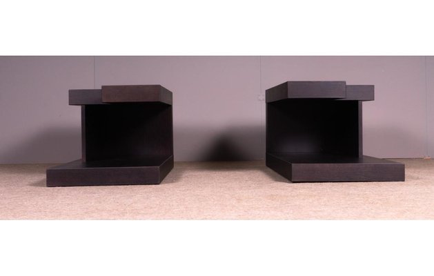 Bedside Tables in Black Lacquered Oak-SRP-1732810