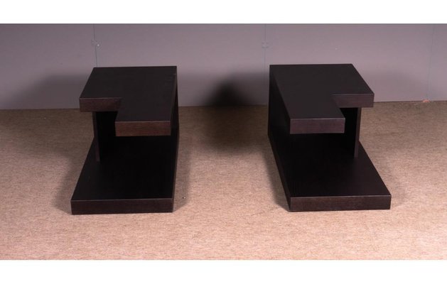 Bedside Tables in Black Lacquered Oak-SRP-1732810