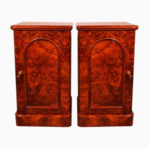 Bedside Tables in Burr Walnut, Set of 2-HPU-2042916