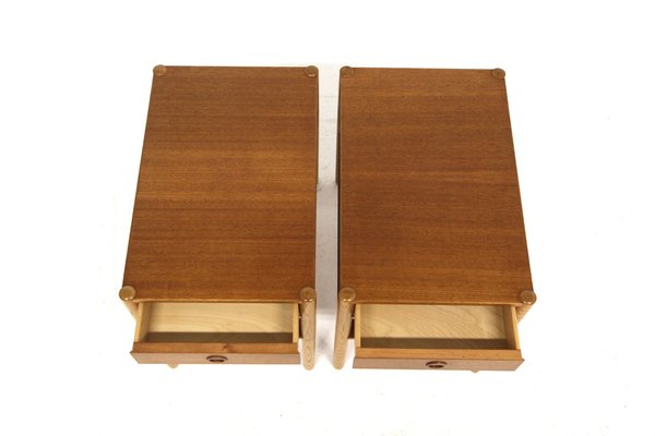 Bedside Tables in Teak and Oak, Sweden, 1960s, Set of 2-GEK-1751667