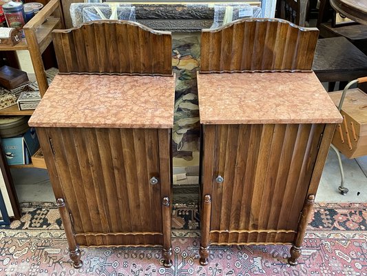 Bedside Tables in Walnut, 1930s, Set of 2-BNU-1341747