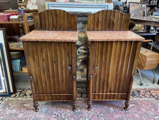 Bedside Tables in Walnut, 1930s, Set of 2-BNU-1341747