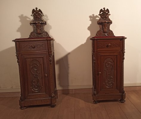 Bedside Tables in Walnut, Italy, 1890s, Set of 2-BZF-1787687