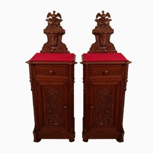 Bedside Tables in Walnut, Italy, 1890s, Set of 2-BZF-1787687