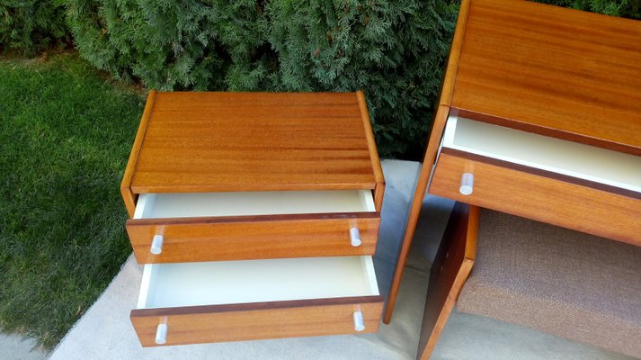 Bedside Tables, Stool and Dressing Table by Jindřich Halabala, 1970s, Set of 4-VIC-1426344