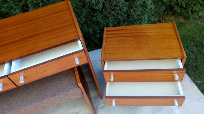 Bedside Tables, Stool and Dressing Table by Jindřich Halabala, 1970s, Set of 4-VIC-1426344