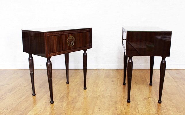 Bedside Tables with Macassar Ebony Veneer, Italy, 1970s, Set of 2-BQF-1807002