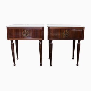 Bedside Tables with Macassar Ebony Veneer, Italy, 1970s, Set of 2-BQF-1807002