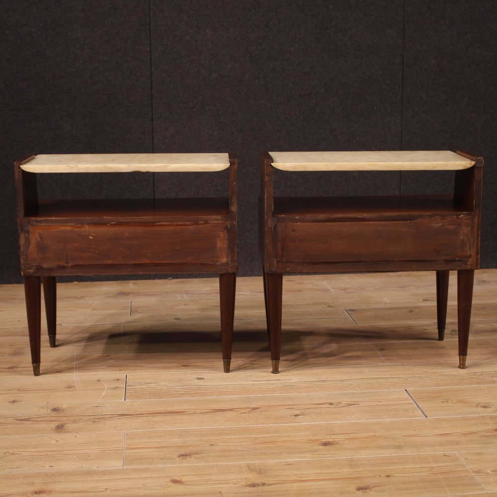 Bedside Tables with Onyx Top, 1970s, Set of 2