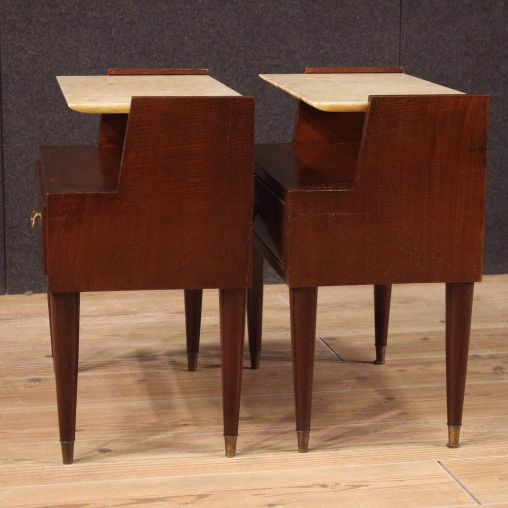 Bedside Tables with Onyx Top, 1970s, Set of 2