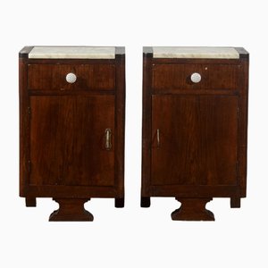 Bedside Tables with White Stone, 1940, Set of 2-RAQ-2016956