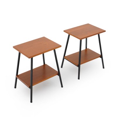 Bedside Tables with Wooden Tops, 1950s, Set of 2-EZ-1777064