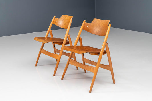 Beech and Plywood Folding Chairs by Egon Eiermann for Wilde & Spieth, 1952