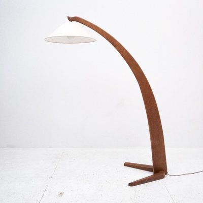 Beech Arched Floor Lamp, 1960s-UPW-1436635