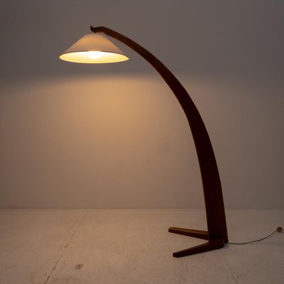 Beech Arched Floor Lamp, 1960s-UPW-1436635