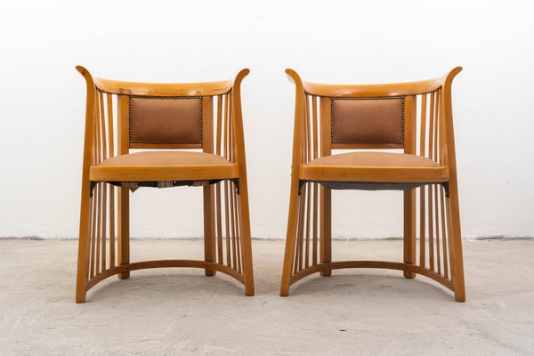 Beech Armchairs by Josef Hoffmann for Jacob & Josef Kohn, Set of 2-QOR-2017279