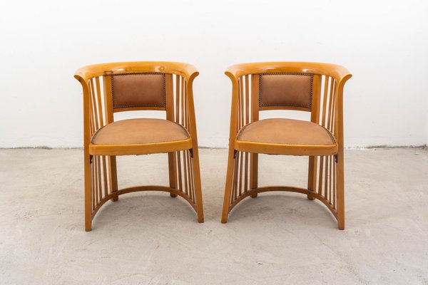 Beech Armchairs by Josef Hoffmann for Jacob & Josef Kohn, Set of 2-QOR-2017279