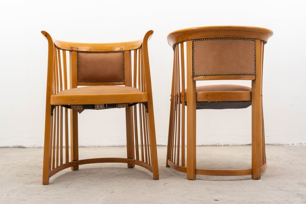 Beech Armchairs by Josef Hoffmann for Jacob & Josef Kohn, Set of 2-QOR-2017279