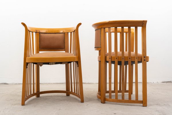 Beech Armchairs by Josef Hoffmann for Jacob & Josef Kohn, Set of 2-QOR-2017279