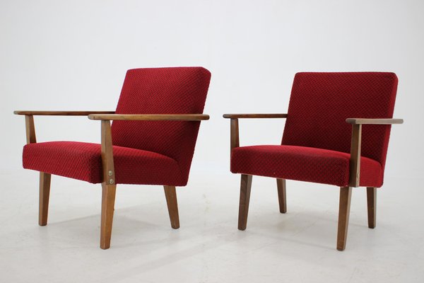 Beech Armchairs, Czechoslovakia, 1960s, Set of 2-TZ-1172578