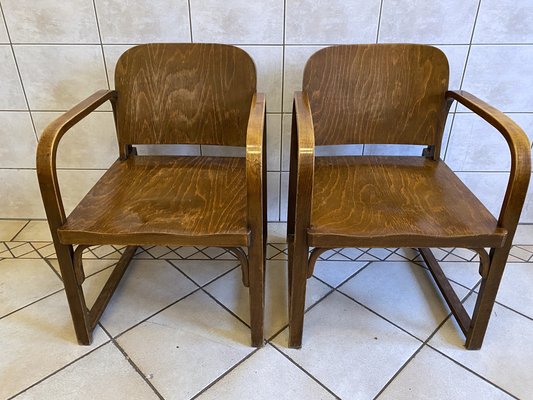 Beech Armchairs from Tatra, Czech Republic, 1930s, Set of 2-CZ-1789303