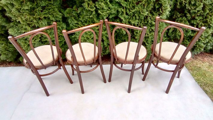 Beech Bentwood Chairs from Tatra, 1960s, Set of 4-VIC-1816031