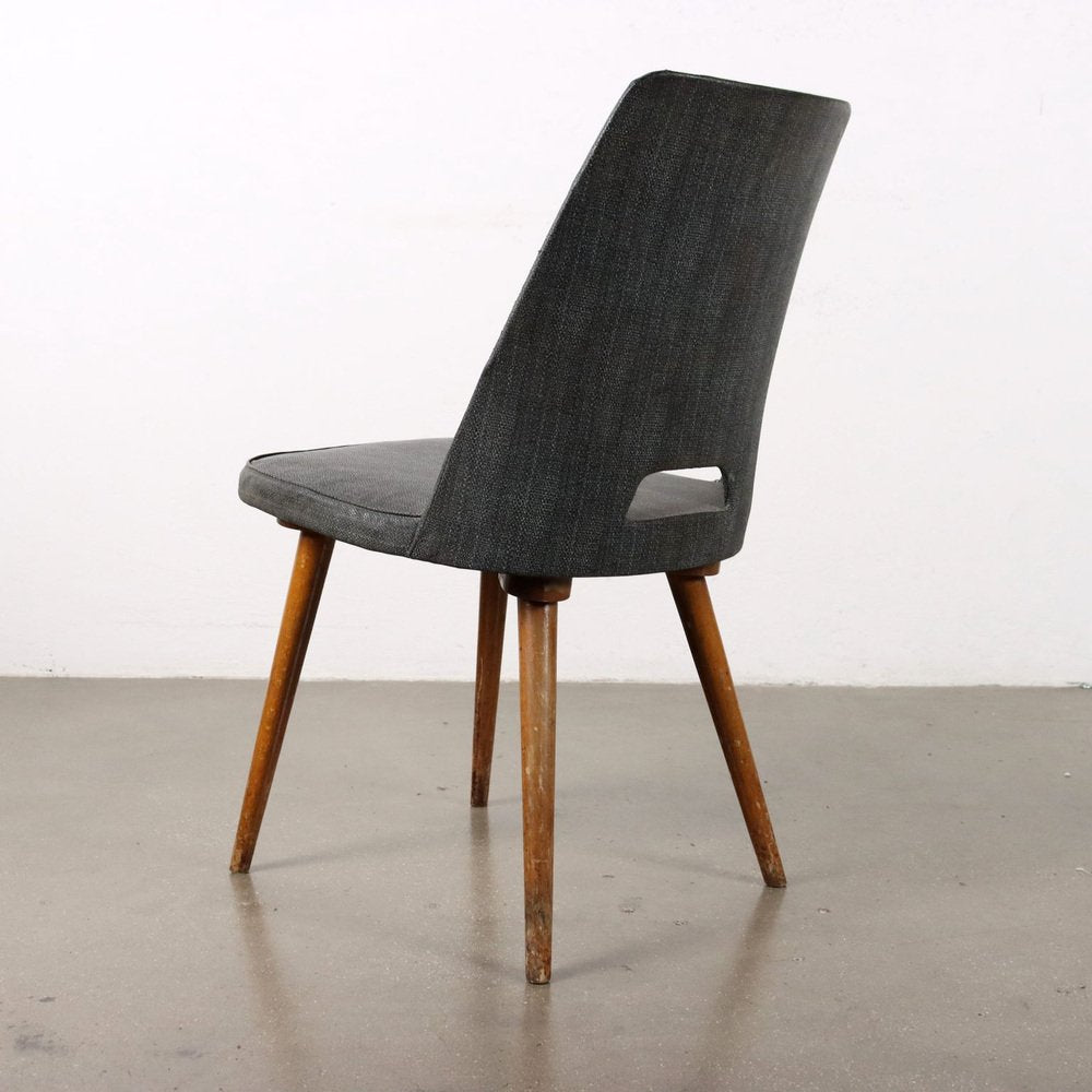 Beech Chair in Leatherette Upholstery with Foam Padding, 1950s-1960s