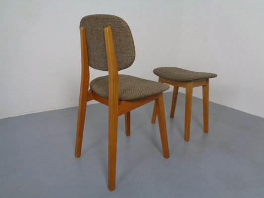 Beech Chair & Stool, 1960s, Set of 2-RDW-839616