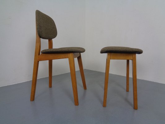 Beech Chair & Stool, 1960s, Set of 2-RDW-839616