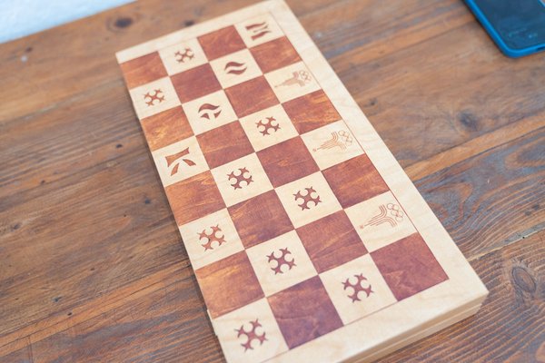 Beech Chessboard with Box, 1950-KNM-1763142