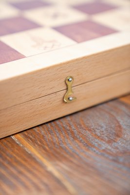 Beech Chessboard with Box, 1950-KNM-1763142