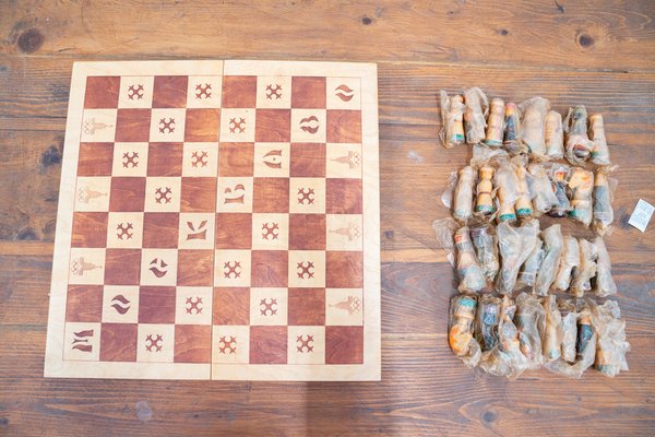 Beech Chessboard with Box, 1950-KNM-1763142