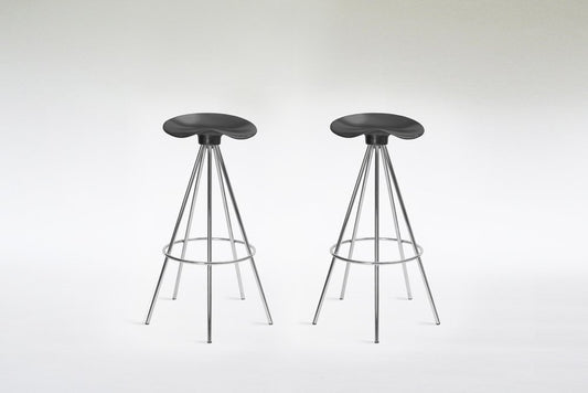 Beech & Chrome Jamaica Bar Stools by Pepe Cortés for Amat, 1990s, Set of 2