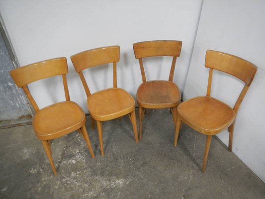 Beech Dining Chairs, 1950s, Set of 4-WWQ-1783406