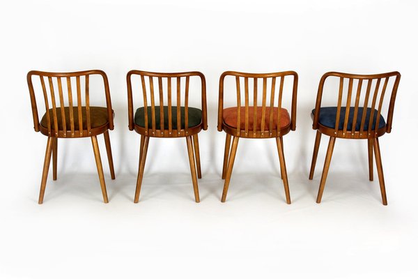 Beech Dining Chairs from Ton, 1960s, Set of 4-WVS-2040971