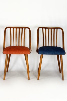 Beech Dining Chairs from Ton, 1960s, Set of 4-WVS-2040971