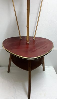 Beech, Formica & Brass Tiered Table, 1960s-HOI-866828