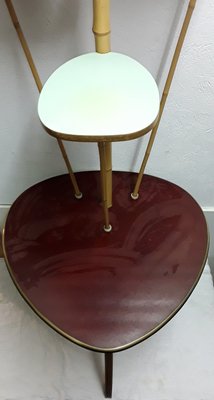 Beech, Formica & Brass Tiered Table, 1960s-HOI-866828