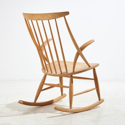 Beech IW3 Rocking Chair by Illum Wikkelsø for Niels Eilersen, 1960s-CI-1813033