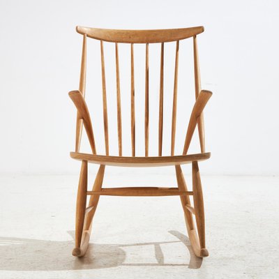 Beech IW3 Rocking Chair by Illum Wikkelsø for Niels Eilersen, 1960s-CI-1813033