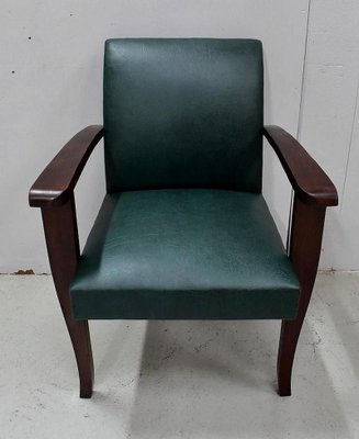 Beech Mahogany Bridge Armchairs, 1940s, Set of 2-RVK-683529