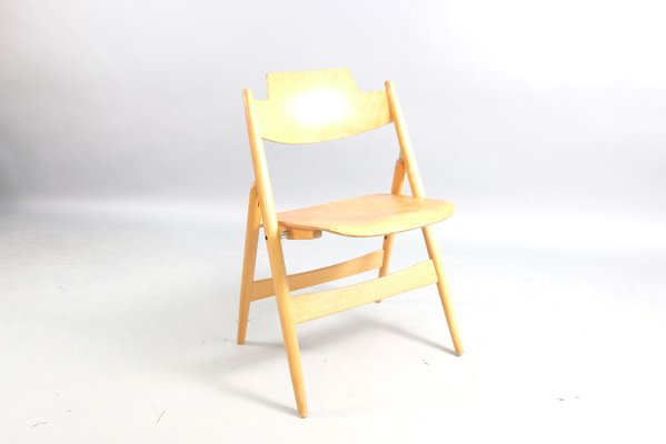 Beech Model SE18 Folding Chair by Egon Eiermann for Wilde+Spieth, 1960s-CIP-623043