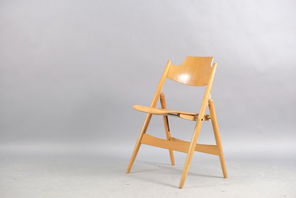 Beech Model SE18 Folding Chair by Egon Eiermann for Wilde+Spieth, 1960s-CIP-623043